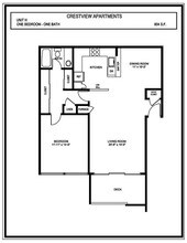 Plan H: 1 Bed 1 Bath 309 floor plan